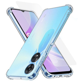 Zestaw Etui do Oppo A78 5G, Dropproof, Przezroczyste + szkło