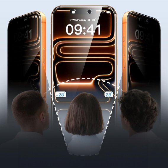 2x Szkło Prywatyzujące do iPhone 17 Pro Max, ERBORD Anti-Spy Hartowane