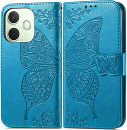 Etui z klapką do Oppo A5 Pro 5G, Butterfly, niebieskie