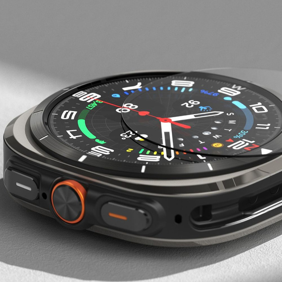Etui Ringke do Samsung Galaxy Watch Ultra 47mm (2025 / 2024), Slim, czarne + Szkło Hartowane