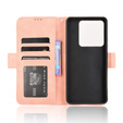 Etui z klapką do Xiaomi Poco M7 Pro 5G, Card Slot, różowe