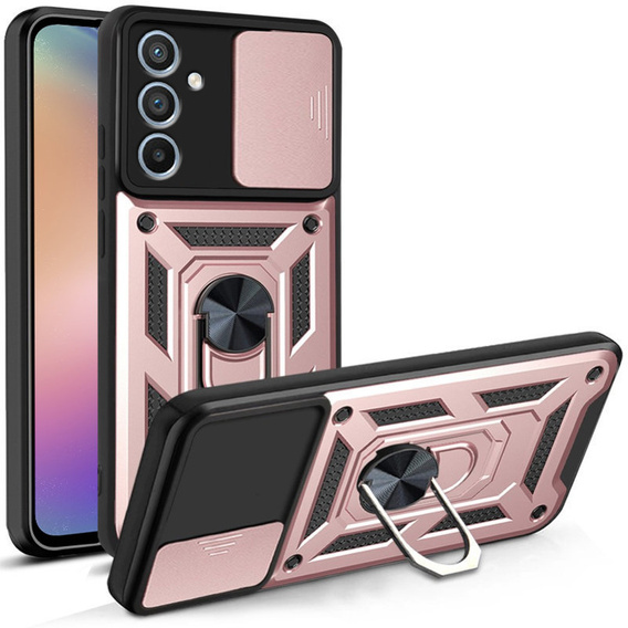 Etui pancerne do Samsung Galaxy A54 5G, CamShield Slide, różowe