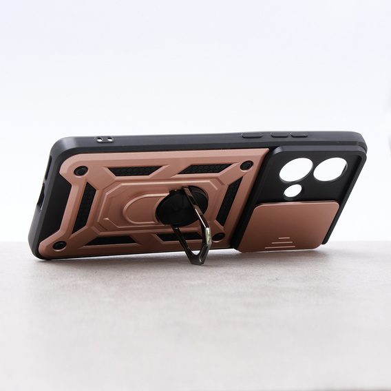 Etui pancerne do Motorola Edge 40 Neo, CamShield Slide, różowe rose gold