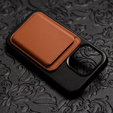 Portfel magnetyczny na karty do iPhone 12 / 13 / 14 / 15 / 16, Leather Mag Wallet, kompatybilny z MagSafe – brązowy