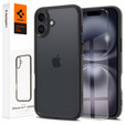 Etui Spigen do iPhone 16, Ultra Hybrid, przezroczyste / czarne + Szkło Hartowane 9H