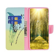 Etui z klapką do Samsung Galaxy M34, Wallet, Feather niebieskie / żółte