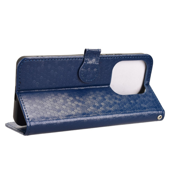 Etui z klapką do Xiaomi Redmi Note 14 4G, Wallet Rhombus, niebieskie