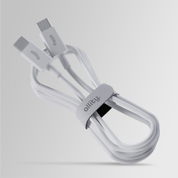 Allity AUC-03 USB-C – USB-C 1.0 m 60W, szybkie ładowanie - biały 