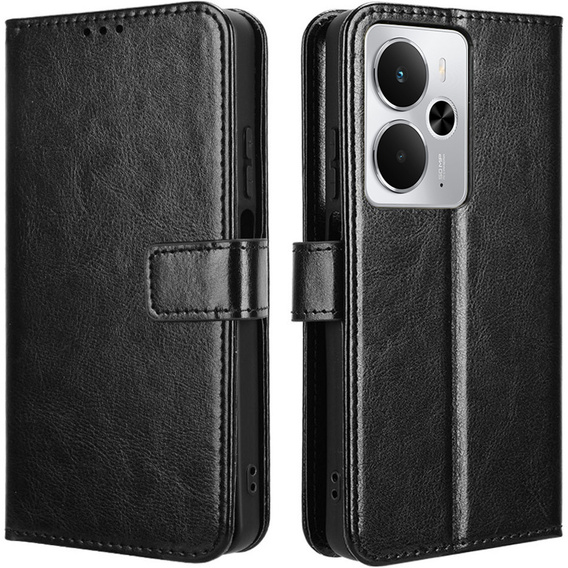 Etui z klapką do Realme 14 5G / Realme 14T 5G, Crazy Horse Wallet, czarne