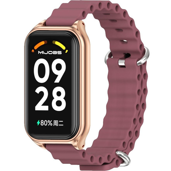 Pasek Silikonowy do Xiaomi Redmi Smart Band 2 / Xiaomi Smart Mi Band 8 Active, Bordowy