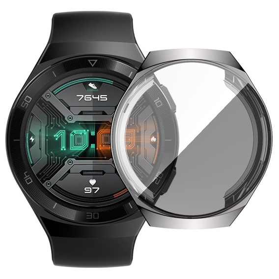 2w1 Etui z osłoną na ekran do Huawei Watch GT 2E 46mm, Srebrne