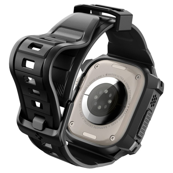 Pasek z etui Spigen do Apple Watch Ultra 1/2/3 49mm, Rugged Armor Pro, Czarny
