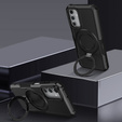 Etui do Samsung Galaxy A15 5G, Kickstand Ring, czarne + szkło 9H