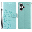 Etui z klapką do Xiaomi Redmi Note 13 Pro+, Butterfly, jasnoniebieskie