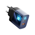 Szybka Ładowarka Sieciowa USB-A / USB-C 3A Forcell 45W PD QC 4.0, szara do Galaxy S23 S24 Ultra