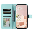 Etui z klapką do iPhone 16 Pro Max, Rhombus Crossbody Leather, zielone