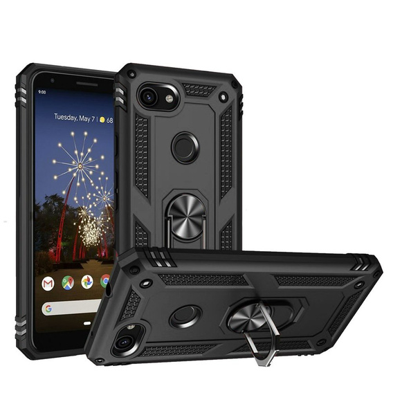 Etui pancerne do do Google Pixel 3A, Nox Case Ring, czarne