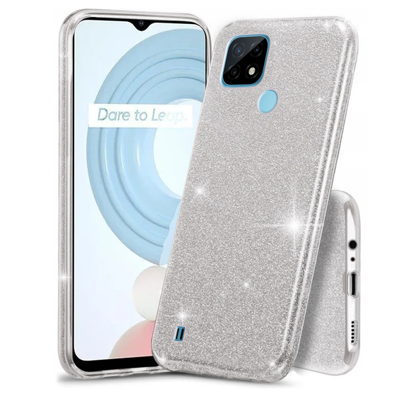 Etui Glitter Case do Realme C21, Silver