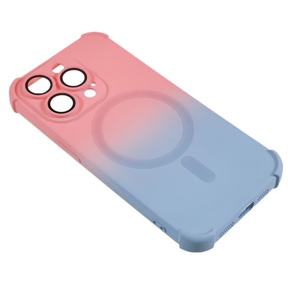 Etui silikonowe do iPhone 14 Pro, Gradient Magnetic, do MagSafe, różowe / niebieskie