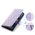 Etui z klapką do Xiaomi Redmi Note 13 Pro 4G / Xiaomi Redmi Note 14S / Xiaomi Poco M6 Pro 4G, Rhombus Crossbody Leather, fioletowe