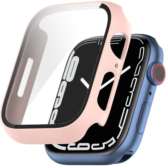 2w1 Etui + Szkło Hartowane do Apple Watch 7/8/9 41MM, Różowe