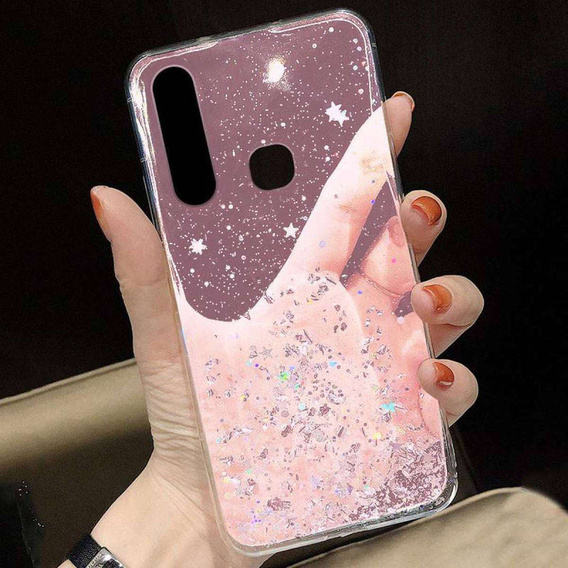 Etui do Samsung Galaxy A40, Glittery, różowe