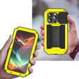 Etui do iPhone 15 Pro, R-JUST CamShield Slide, pancerne, żółte / czarne