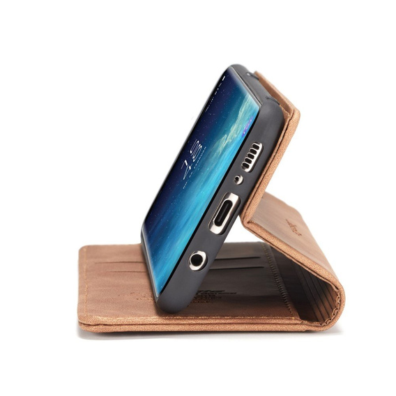 Etui CASEME do Samsung Galaxy S8, Leather Wallet Case, brązowe