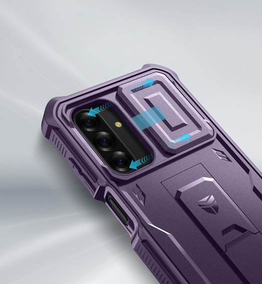 Etui pancerne do Samsung Galaxy A26 5G, Dexnor Kickstand Cam Protector, fioletowe