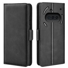 Etui z klapką do Nothing Phone 3a, Leather Wallet, czarne