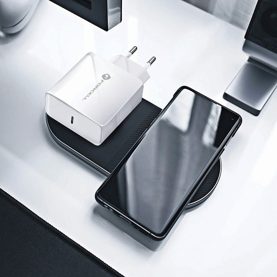 Forcell F-Energy TFK‑TC‑45WPD – Szybka ładowarka sieciowa USB-C 45 W QC4.0/PD - Biała