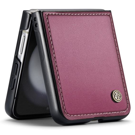 Etui do Samsung Galaxy Z Flip7 FE / Z Flip6, CASEME Litchi Leather, czerwone