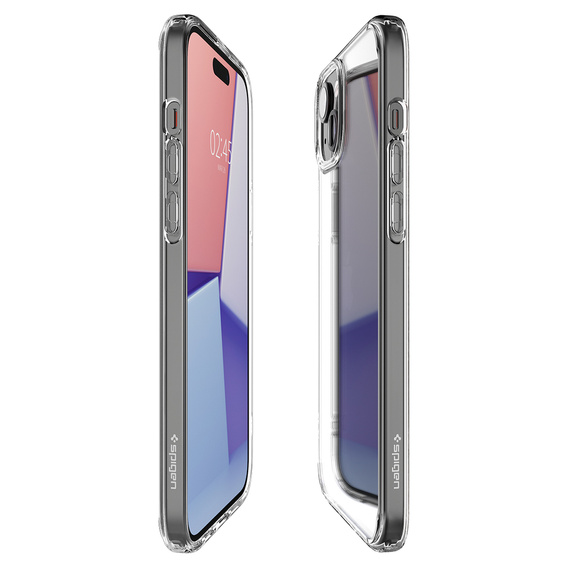 Etui Spigen do iPhone 15, Ultra Hybrid, przezroczyste + Szkło Hartowane 9H