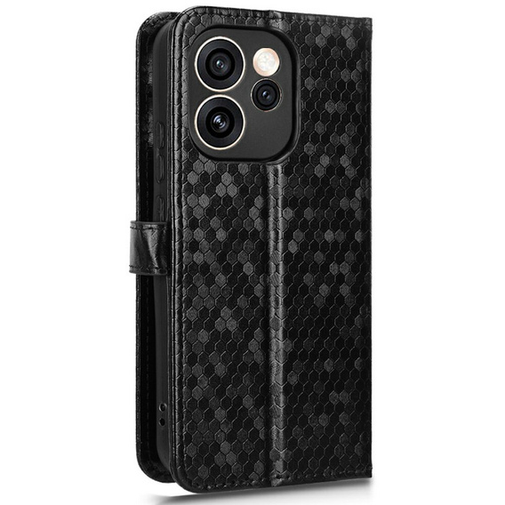 Etui z klapką do Oppo Reno 15 F / 15 FS, Wallet Rhombus, czarne