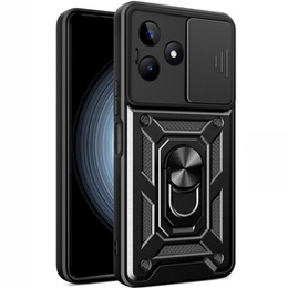 Zestaw Etui pancerne do Realme C53 4G, CamShield Slide, czarne + Szkło