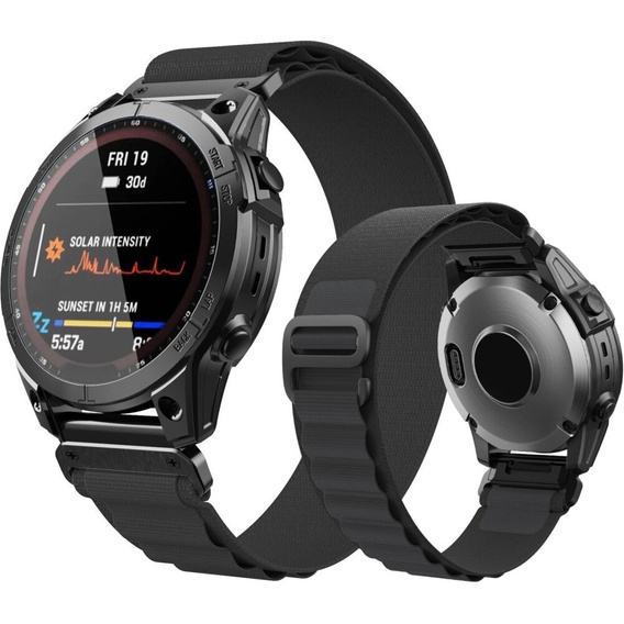 Pasek Nylonowy Quickfit do Garmin Fenix 5X/6X/6X PRO/7X, Czarny