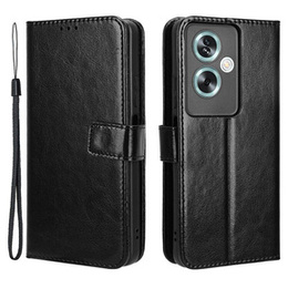 Etui z klapką do Oppo A79 5G, Crazy Horse Wallet, czarne