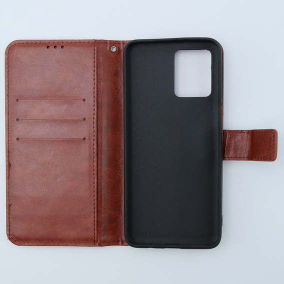 Etui z klapką do Motorola Moto G54 5G, Crazy Horse Wallet, brązowe