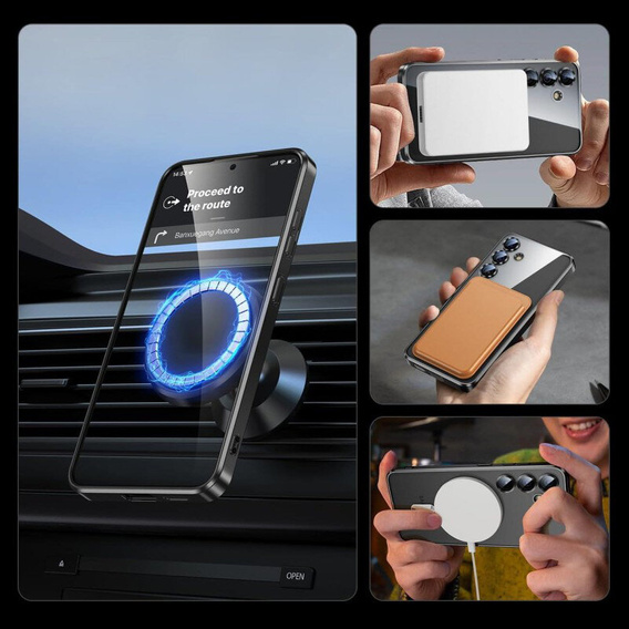 Etui do Samsung Galaxy A35 5G, Electro MagSafe, czarne + Szkło na ekran