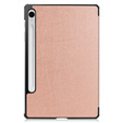 Etui do Samsung Galaxy Tab S10 Lite / S10 FE / S9 FE, Tri-fold, z miejscem na rysik, różowe rose gold