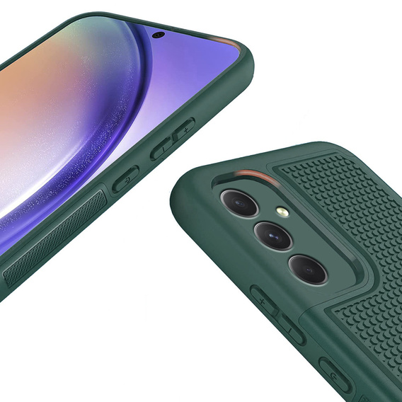 Etui do Samsung Galaxy A54 5G, Twill Dots, z ochroną aparatu, Zielone