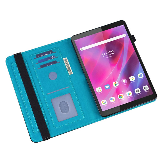 Etui do Lenovo Tab M8 Gen 4 TB-300FU, With stand, Flower, niebieskie