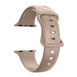 Pasek Silikonowy do Apple Watch 1/2/3/4/5/6/7/8/9/10/11/SE Ultra 1/2/3 42/44/45/46/49mm, Rose, Beżowy
