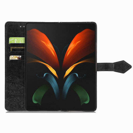 Etui z klapką do Samsung Galaxy Z Fold 4 5G, Mandala, czarne