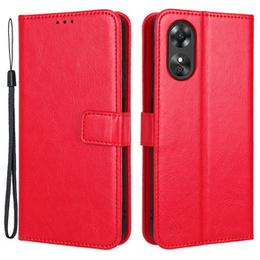 Etui z klapką do Oppo A17, Crazy Horse Wallet, czerwone