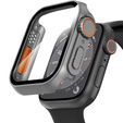 2w1 Etui + Szkło Hartowane do Apple Watch 4/5/6/SE 44MM, Szare/Pomarańczowe