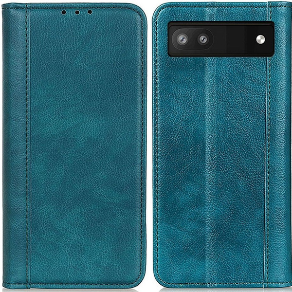 Etui do Google Pixel 7a, Wallet Litchi Leather, zielone