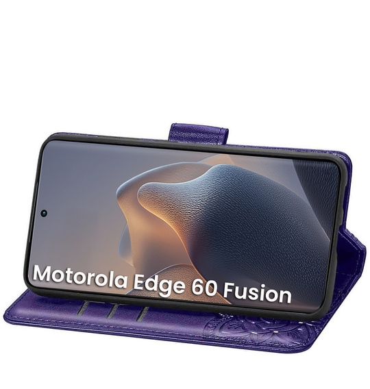 Etui z klapką do Motorola Edge 60 / 60 Fusion, Butterfly, fioletowe