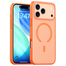 Etui do iPhone 17 Pro, do MagSafe, matowe z ochroną aparatów, pomarańczowe