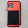 Etui Love Mei do iPhone 11, pancerne ze szkłem, czerwone